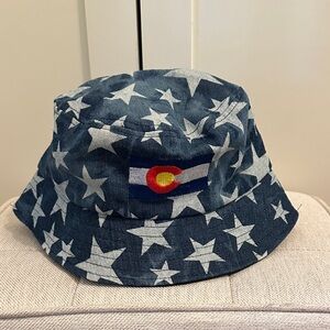 Colorado Flag and Star Patterned Denim Bucket Hat Lucky 7 Brand